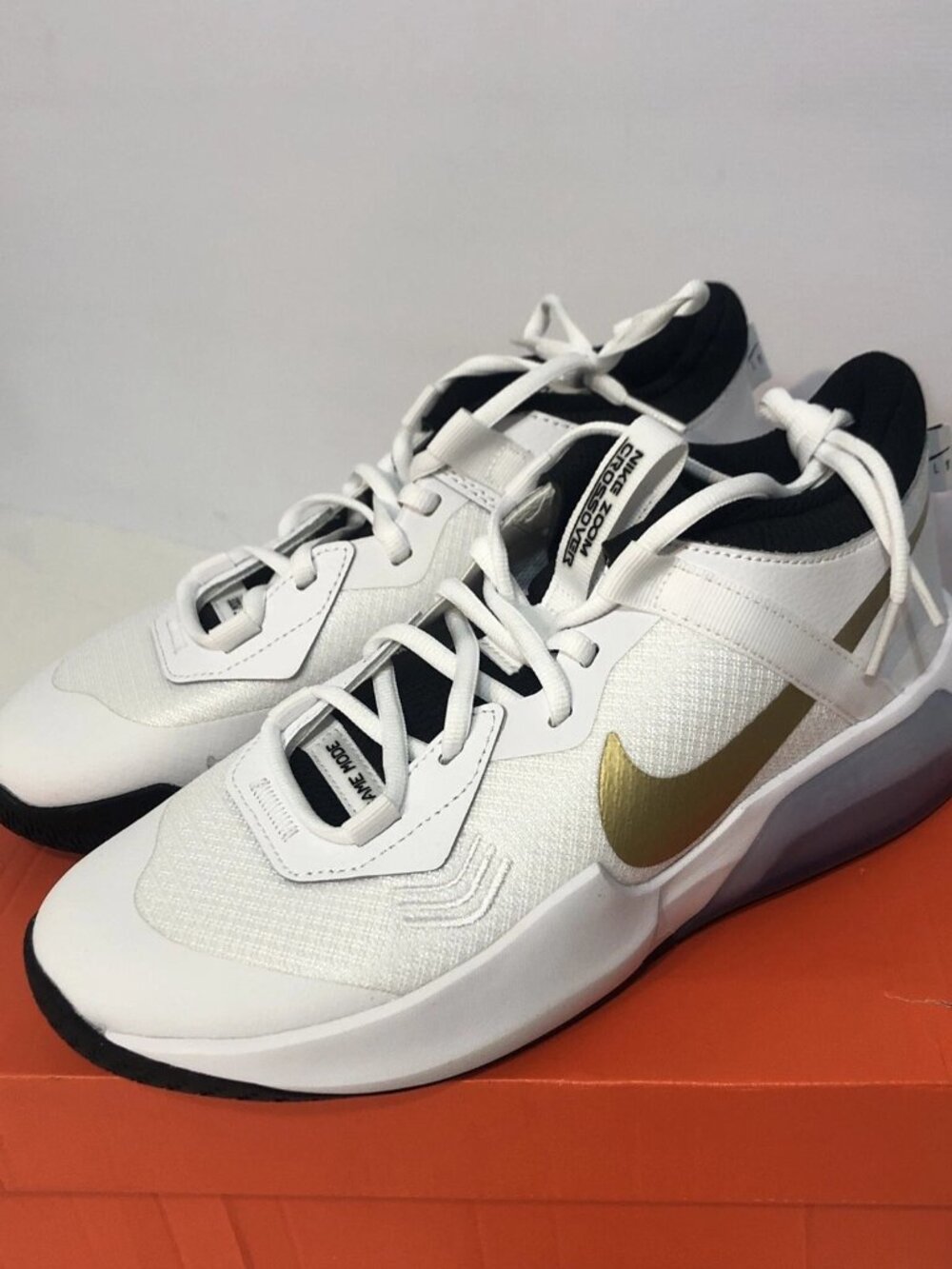 Nike Air Zoom Crossover GS White Metallic Gold DC5216-100 Basketball Shoes